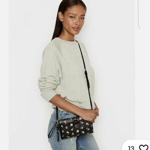 Victoria's Secret Black Floral Crossbody Bag